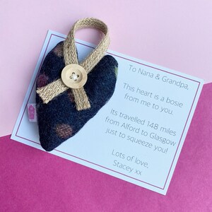 Send a bosie across the miles - send a hug - hanging heart decoration - miss you gift - thinking of you gift - hanging heart