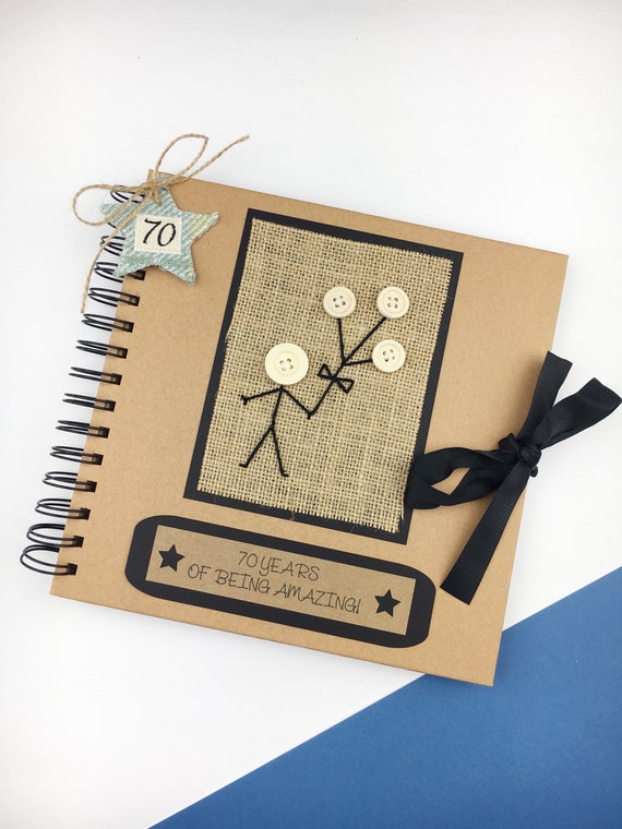 Photo Album 70 Birthday Scrapbook Personalised Gift Idea 70th Guest Book
