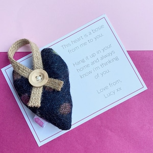 Send a bosie - send a hug - hanging heart decoration - miss you gift - thinking of you gift - hanging heart