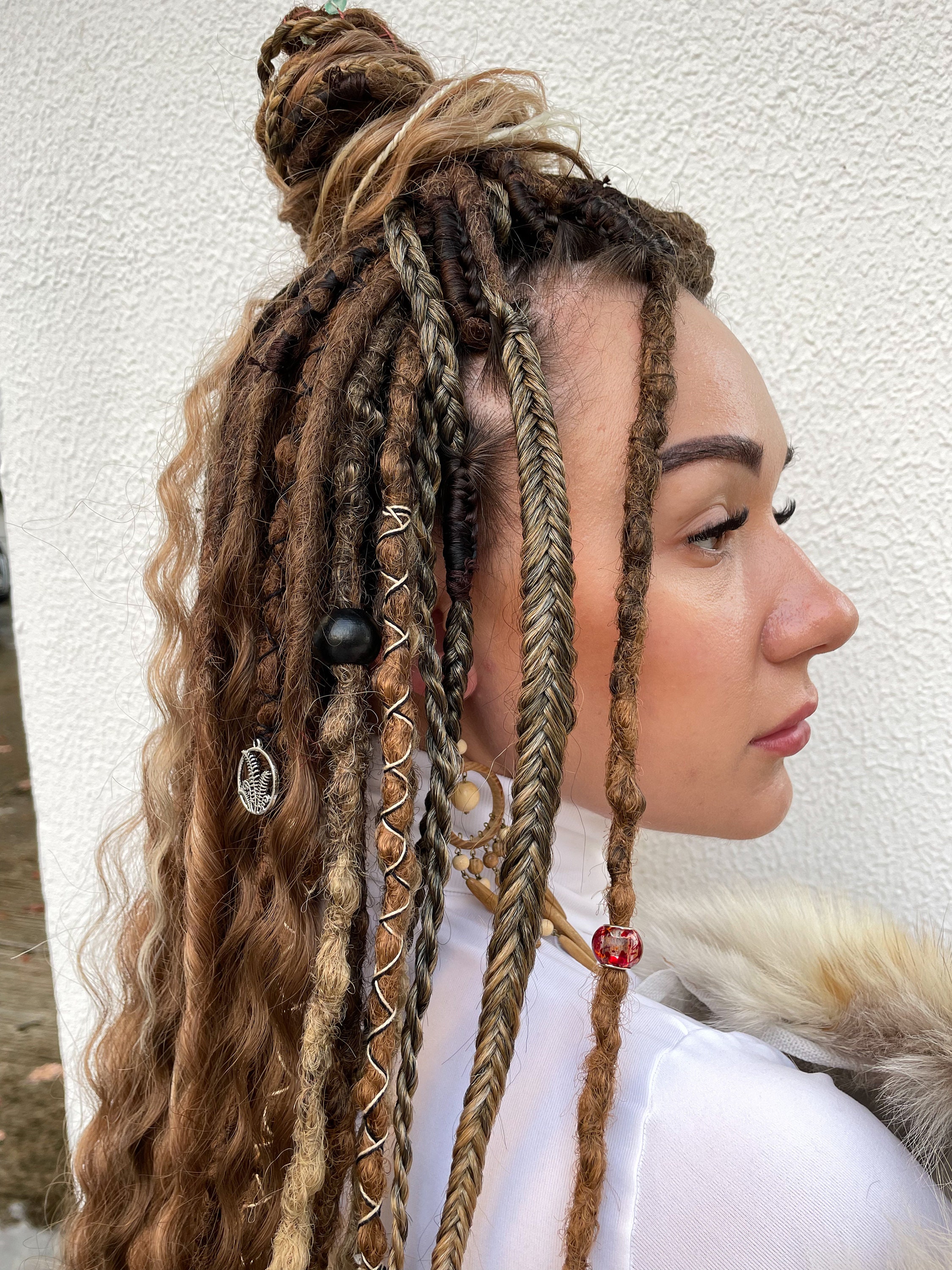 Synthetic Dreads, Dreadlocks, Synthetic Crochet Dreads and Braids, Light  Brown , Copper, Ginger Dreadstyle With Accessories, Boho Hairstyle -   Norway