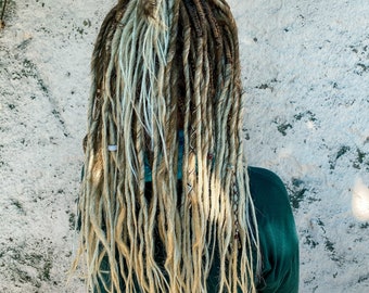 Synthetic dreads, summer set, natural ombre light brown to blonde textured smooth dreadlocks extensions SE or DE festival boho hairstyle