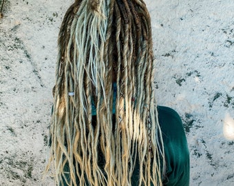 Summer Ombre Synthetic Dreads: Light Brown to Blonde, Boho Festival Hair (SE or DE)
