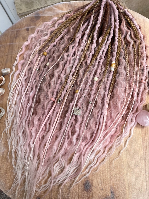 Favoutite Pink Blonde Synthetic Dreads: Curly Dready Waves  display picture 3
