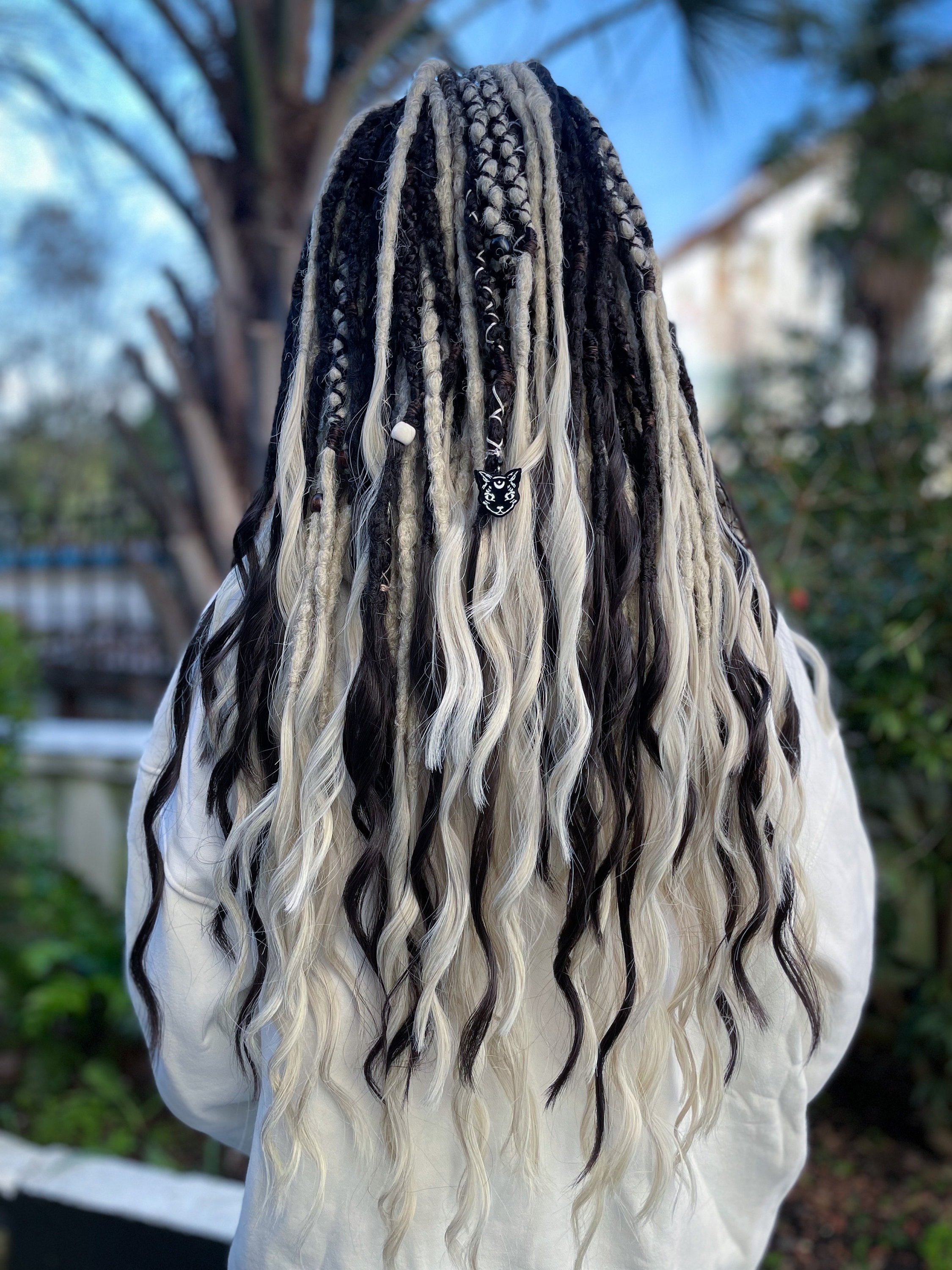20 Black & Blonde Dreads Dreadlock Hair Extensions Amazon.com : KRALER 24 Inch Mixed SE Dreadlock Extensions  main image 4