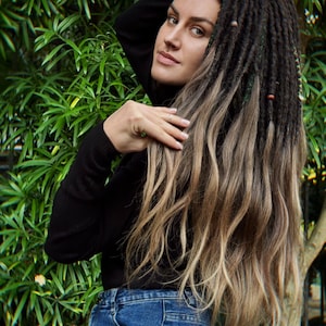 Brown & Dirty Blonde Synthetic Dreads, Boho Dreadlocks Extensions With Loose Ends