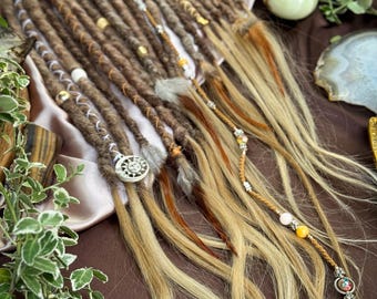 Alisa Belochkina Style Blonde Dreadlock Extensions with Natural Hair Ends