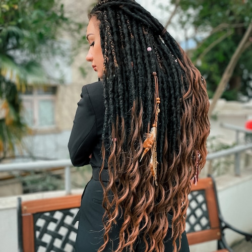 Juju Synthetic Dreads: Black & Reddish Brown Crochet Dreadlocks