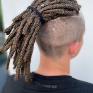 Synthetic dreads, men hairstyle, viking brown set, crochet synthetic dreadlocks extensions natural brown shade, DE or SE dreads with beads