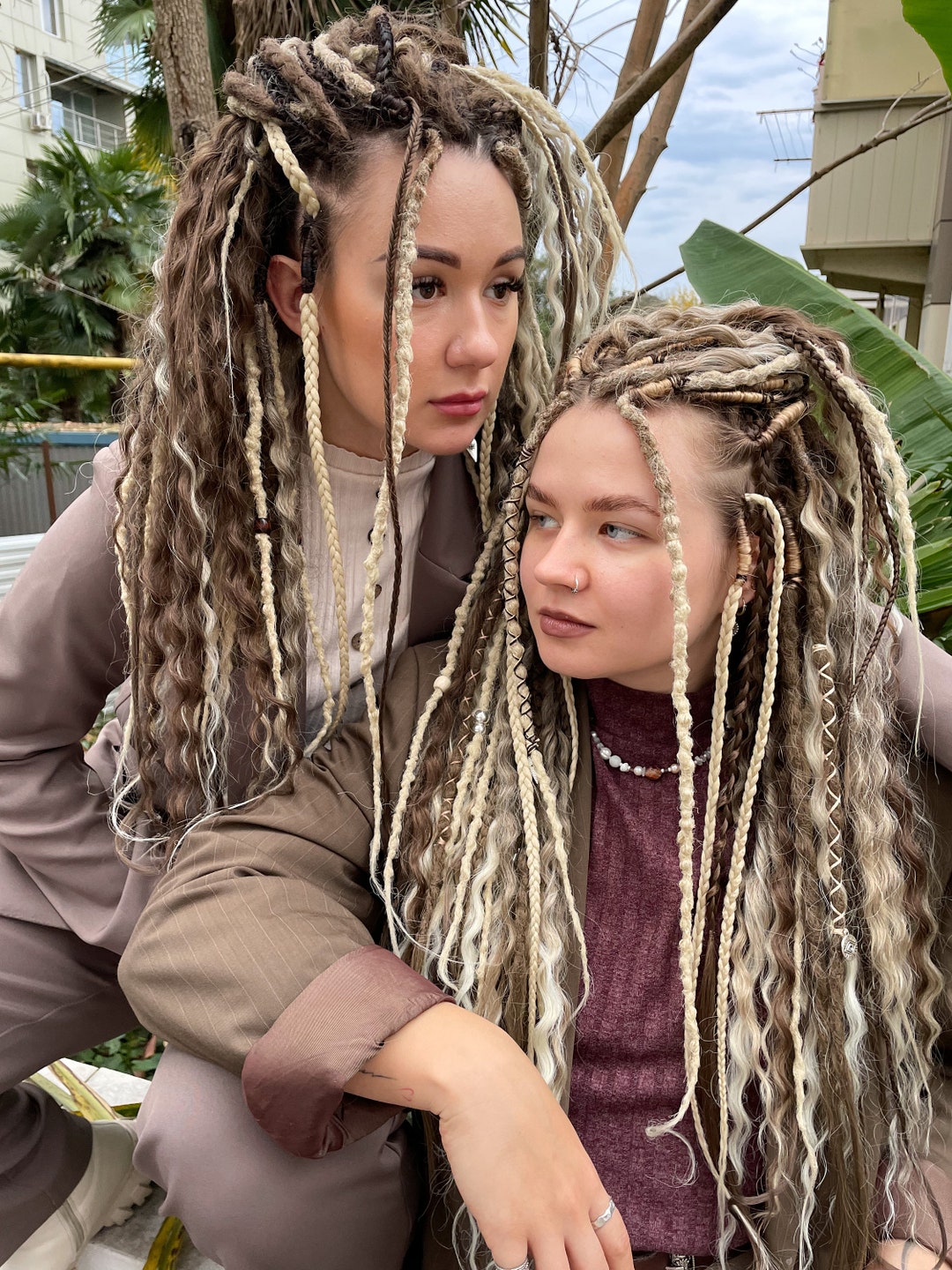 Boho Synthetic Dreadlocks Extensions – Light Brown & Soft  display picture 2