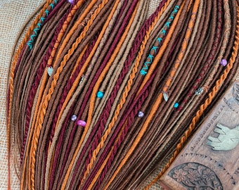 November Boho Synthetische Dreads Erweiterungen: Gehäkelte Zöpfe, Hellbraun Kupfer Ginger, Festival Frisur