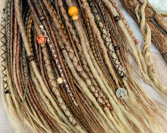 Ombre Synthetic Dreads: Brown, Blonde Boho Style - Woodstock Set