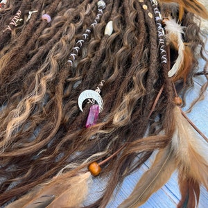 Boho chic set, mix set of synthetic dreadlocks with 100% human hair ends and dready waves, bohochic style, beautiful locs