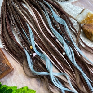 Synthetische Dreads, Hippie Haarsatz, naturrot, kupfer, braun, rosablond, gehäkelte Dreads SE oder DE mit Zubehör, Erweiterungen