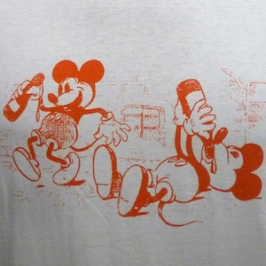 DRUNK MICKEY parody vintage T SHIRT
