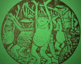 PSYCHEDELIC FROGS - magic trippy large print t shirt