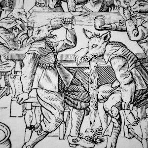 ANIMALS AT TABLE - medieval t shirt