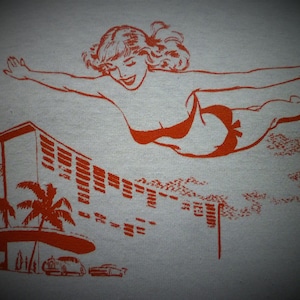 CAMISETA DIVER GIRL vintage vacaciones palm beach