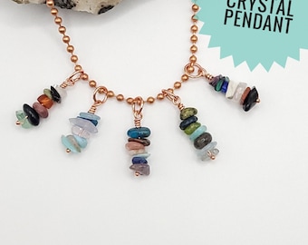 Create Your Custom Crystal Necklace, Build Your Own Crystal Necklace, Customizable Necklace Crystal, Custom Copper Crystal Pendant