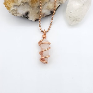 Red Fire Quartz Necklace, Hematoid Quartz, Harlequin Quartz, Copper Wire Wrapped Red Quartz Pendant