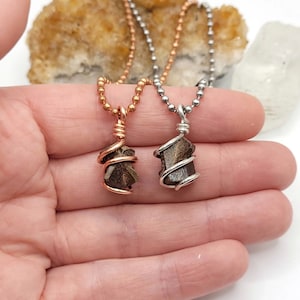 Staurolite Necklace, Wire Wrapped Staurolite Pendant, Fairy Cross Necklace