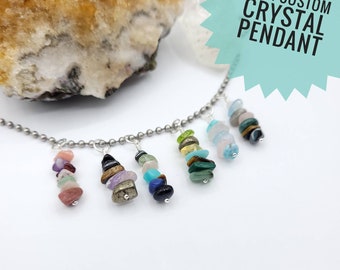 Create Your Custom Crystal Necklace, Build Your Own Crystal Necklace, Customizable Necklace Crystal