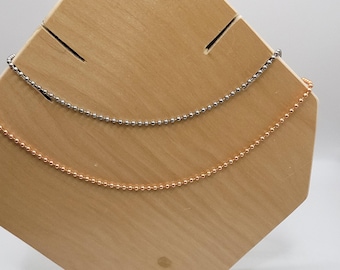 Copper or Stainless Steel Ball Chain Necklace: 2.4mm Size #3