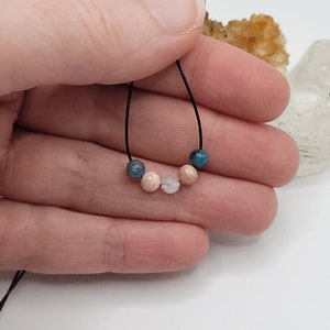 Transgender Pride Crystal Necklace - Adjustable Healing Jewelry (Choker to Necklace), Handmade LGBTQ+ Gift