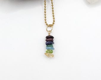 Custom Birthstone Necklace in Gold: Choose Your Crystals