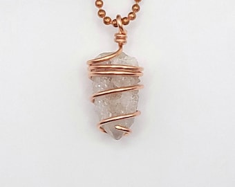 Spirit Quartz Necklace in Copper: Crystal Cluster Pendant for Harmony and Spiritual Connection