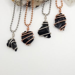 Black Obsidian Mirror Pendant Necklace, Crystal Round