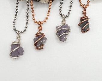 Grape Agate Necklace, Wire Wrapped Grape Agate Pendant | Promotes Stability and Self Confidence