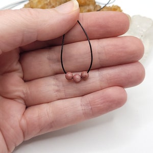 Adjustable Rhodonite Necklace, Rhodonite Choker, Dainty Rhodonite Bead Necklace