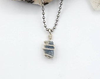 Grandidierite Necklace, Silver Wire Wrapped Grandidierite Pendant