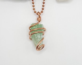 Green Calcite Necklace - Sterling Silver Pendant - Calcite  display picture 3