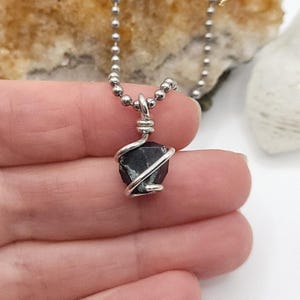 Raw Magnetite Necklace in Silver | Crystal for Commitment, Calming, and Grounding