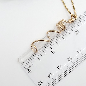 Lemurian Crystal Necklace in Gold | High Frequency Stone | Rare High Vibration Crystal | Lemurian Quartz Pendant bild 8