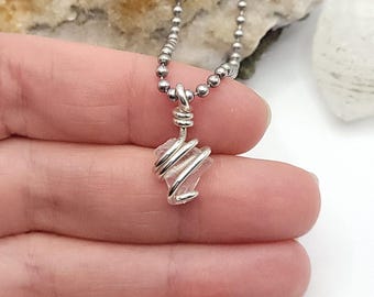 Phenakite Necklace | Raw High Vibration Crystal Wrapped in Silver | Rare Ascension Stone | Spiritual Activation Pendant | Energy Healer Gift