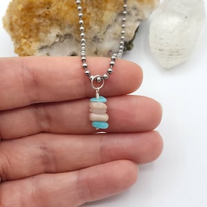 Transgender Pride Necklace - Crystal Healing Jewelry for Empowerment & Energy Alignment, Handmade LGBTQ+ Gift
