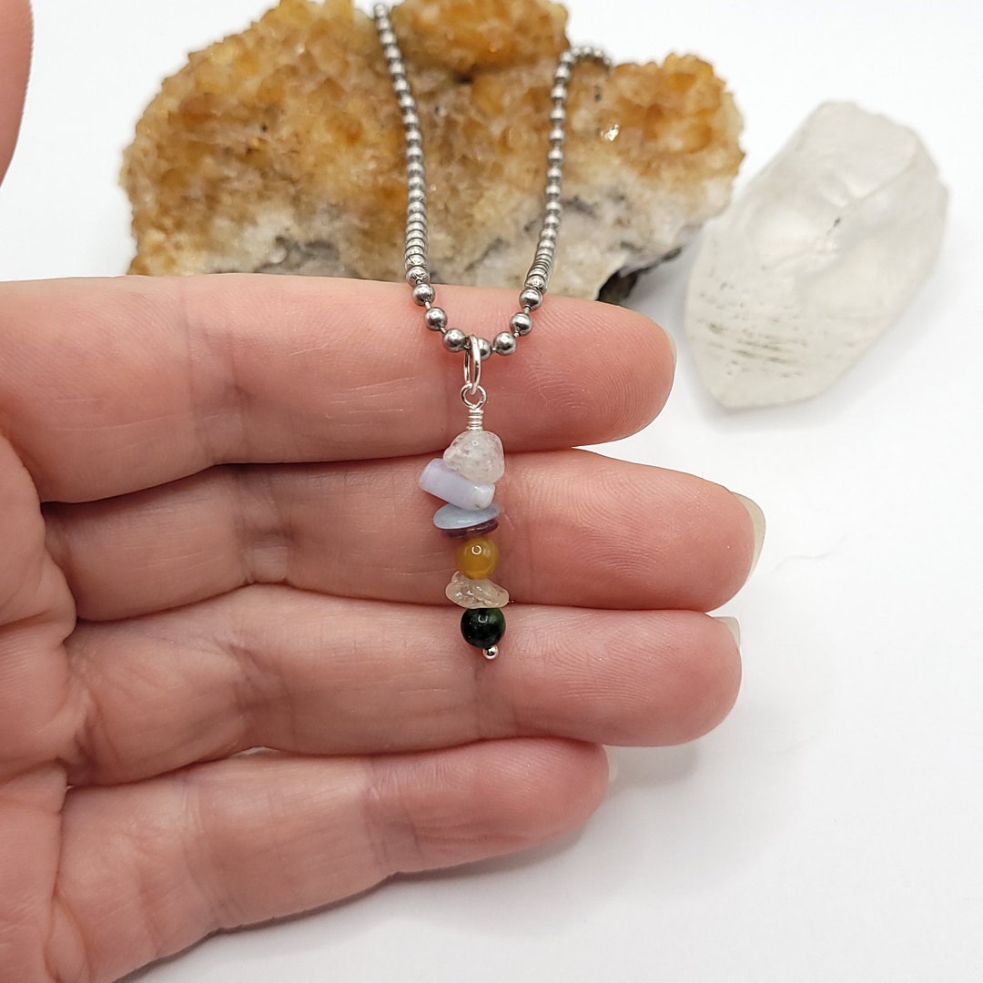 Gemini Chakra Necklace Crystal Healing Gemini Pendant Zodiac Etsy