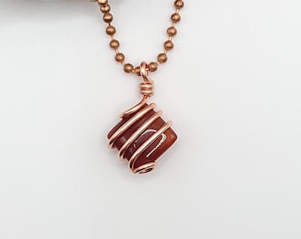 Carnelian Necklace, Copper Wire Wrapped Carnelian Pendant, Carnelian Jewelry, Crystal Necklace