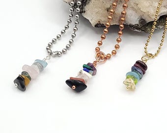 Custom Crystal Necklace in Silver, Gold, or Copper: Choose Your Stones