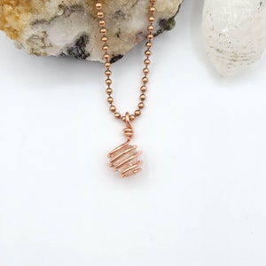 Raw Topaz Necklace in Copper | Crystal for Balancing Emotions
