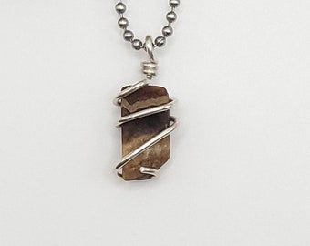 Chocolate Calcite Necklace in Silver | Crystal for Grounding and Inner Balance