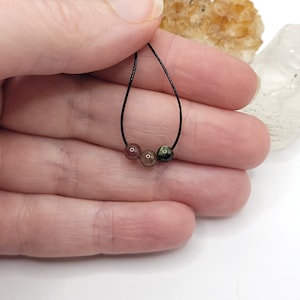 Adjustable Tourmaline Necklace, Tourmaline Choker, Dainty Crystal Bead Necklace