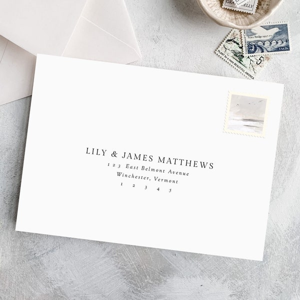 Simple Modern Envelope Addressing | Print your own modern envelope template with this 100% editable address template for Templett | Lily