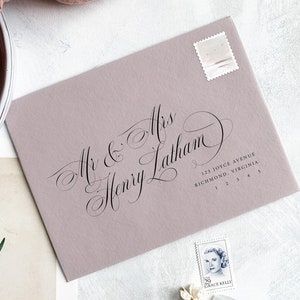 Kalligraphie Hochzeitsumschlag Vorlage | Mit dieser bearbeitbaren Umschlagadressvorlage für Templett | Heinrich
