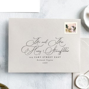 Calligraphy Wedding Envelope Template No need for a calligrapher with this 100% editable envelope address template in Templett Harry image 1