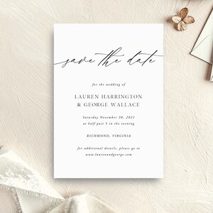 Simple Modern Save the Date Template | This printable Save the Date is fully editable online with Templett | Lauren