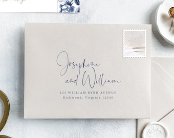 Modern Calligraphy Envelope Template | Get gorgeous wedding envelopes in less than 15 minutes with an editable envelope template | Josephine