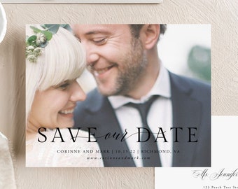 Photo Save the Date Template | Print your own Modern Save the Dates that are fully editable online with Templett | Corinne
